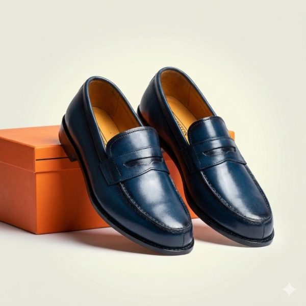 Mocassin Weston en Bleu– Édition DOUDICI